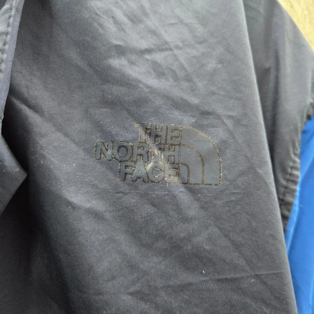 The North Face Men Jacket Medium Blue‎ Colorblock Windbreaker Full Zip Hooded